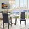 Set of 2 Modern Armless High Back Dining Chairs with Cushioned Seat with Wood Legs